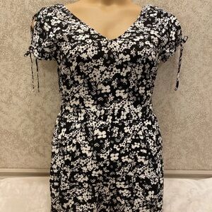 Express Black and White Floral Romper